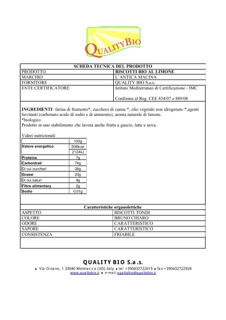 Biscotti al limone 300g.pdf - Siqurcatering.it