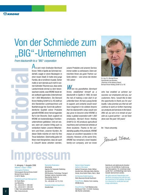 Vom Hufschmied zum ?BIG?-Unternehmen