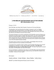 Lynn Mielke Nomination Form - White Bear Lake Area Schools