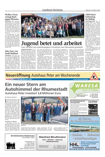 Jugend betet und arbeitet - HNA