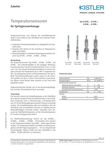 Temperatursensoren - Kistler