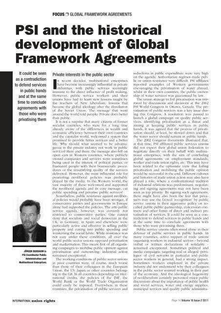 Global Framework Agreements - International Centre for Trade ...