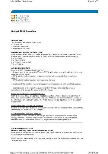 Page 1 of 5 Lalor O'Shea::Newsletter 29/08/2011 http://www ...