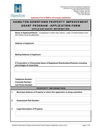 hamilton downtown property improvement grant program