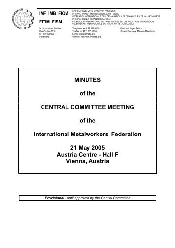 MINUTES of the CENTRAL COMMITTEE MEETING of the ...