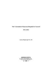 The Centennial of Emerson Hospital in Concord 1911-2011