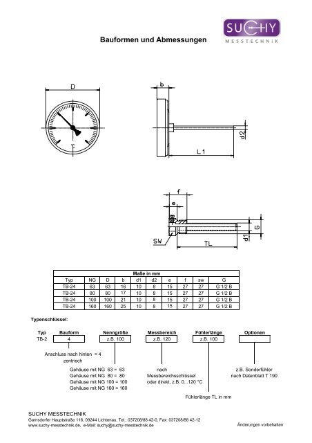 Thermometer mit Bimetallwendel in Industrieausführung