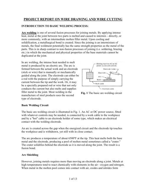 project report on wire drawing and wire cutting - Tamu.edu