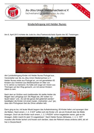 Kinderlehrgang mit Helder Nunes - Deutsche Jiu-Jitsu Union