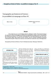 les possibilités de marquage au Fluor 18.