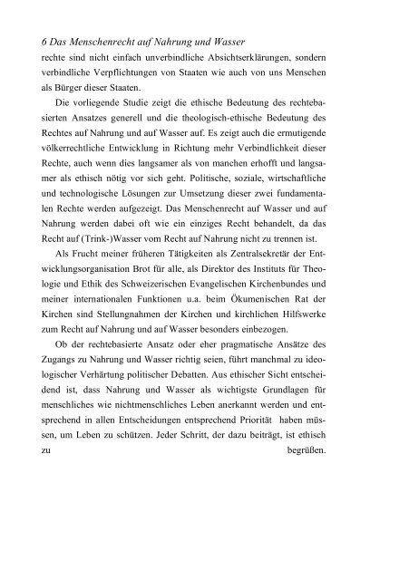 Das Menschenrecht auf Nahrung und Wasser Eine ... - Globethics.net