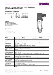 Pressure sensor with front flush diaphragm piezoresistive or thin film