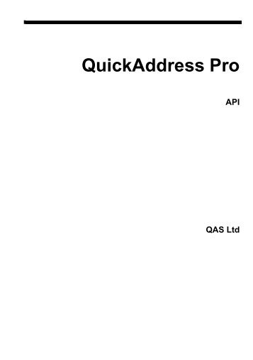 QuickAddress Pro - QAS.com