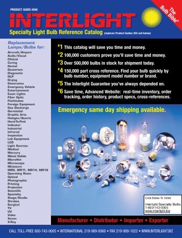 Specialty Light Bulb Reference Catalog - Interlight