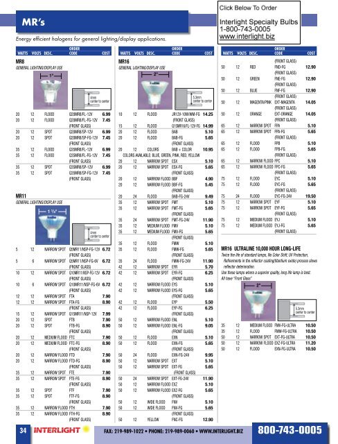 Specialty Light Bulb Reference Catalog - Interlight