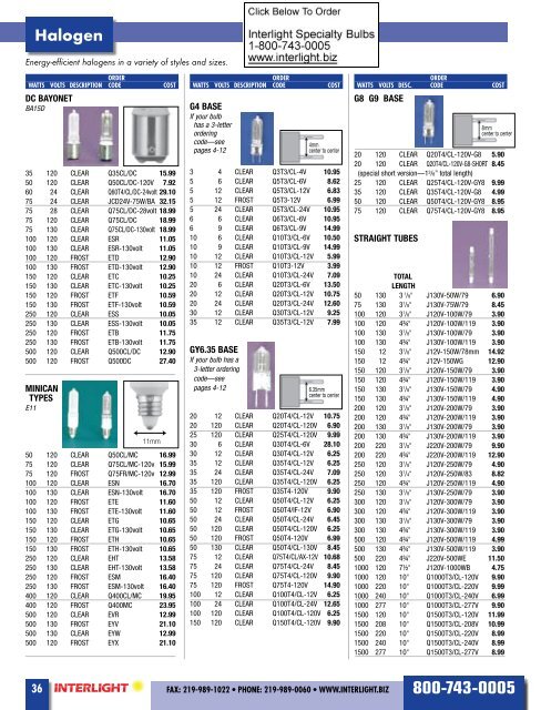 Specialty Light Bulb Reference Catalog - Interlight