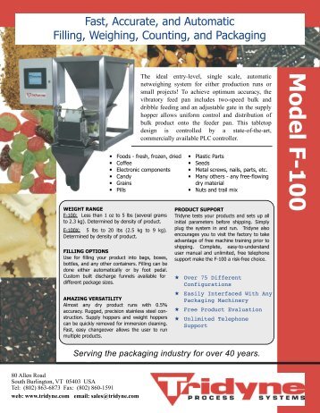 Tridyne F-100 Netweigher Brochure