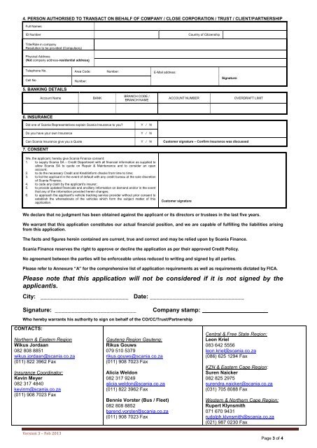 Credit Application Form - Scania