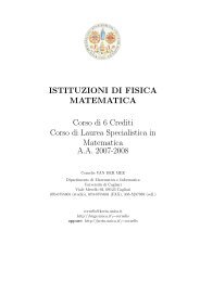 ISTITUZIONI DI FISICA MATEMATICA Corso di 6 Crediti Corso di ...