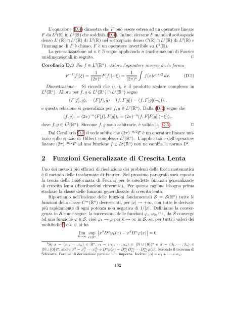 ISTITUZIONI DI FISICA MATEMATICA Corso di 6 Crediti Corso di ...