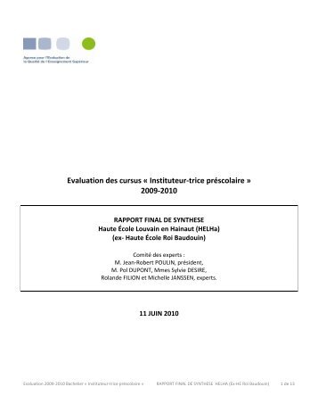 Chapitre 1 : Le cadre institutionnel et la gestion de la qualitÃ©