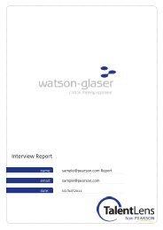 Watson-Glaser Sample interview Report - TalentLens