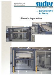 Stapelanlage inline - Suchy Textilmaschinenbau GmbH