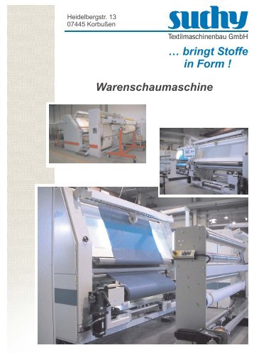 Warenschaumaschine - Suchy Textilmaschinenbau GmbH
