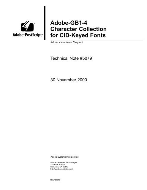 Adobe-GB1-4 Character Collection for CID-Keyed ... - Adobe Partners