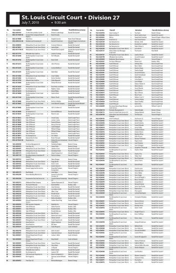 St. Louis Circuit Court â¢ Division 27 - Missouri Lawyers Media