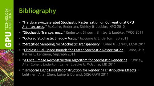 Stochastic Rasterization - GPU Technology Conference 2012