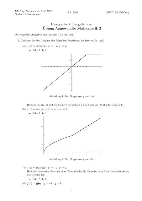 Â¨Ubung Angewandte Mathematik 2