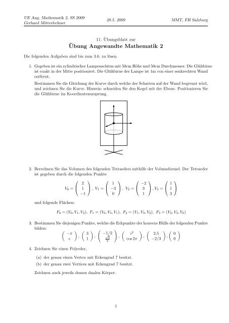 Â¨Ubung Angewandte Mathematik 2