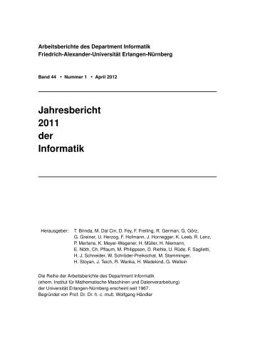 Jahresbericht 2011 - Dept. of Computer Science - Friedrich ...