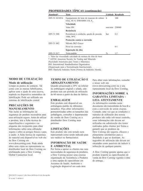 Download ficha tÃ©cnica Molykote LONGTERM 2 PLUS - PDF