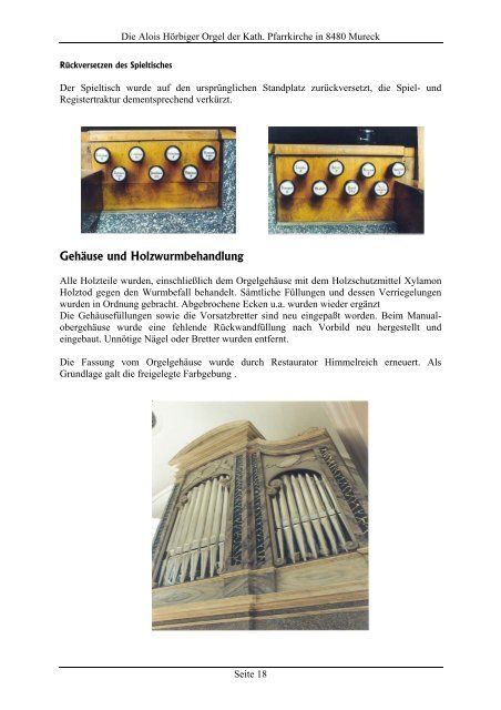 Bericht - Orgelbau Walcker-Mayer