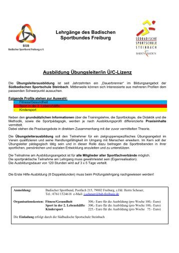 Übungsleiter/in P (Prävention) - Sportschule Steinbach