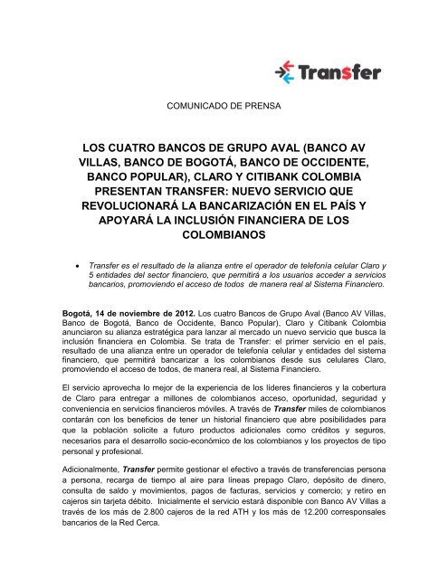 LOS CUATRO BANCOS DE GRUPO AVAL (BANCO AV VILLAS ...