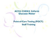 Staff Training ACCU-CHEKÂ® Inform Glucose Meter - Point of Care ...