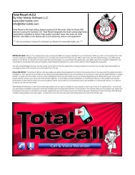 Total Recall v5.5.2 By Killer Mobile Software LLC www.killermobile ...