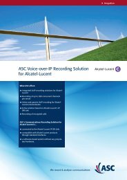 ASC Voice-over-IP Recording Solution for Alcatel ... - ASC telecom