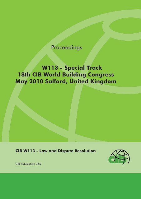Proceedings W113 - Special Track 18th CIB World ... - Test Input