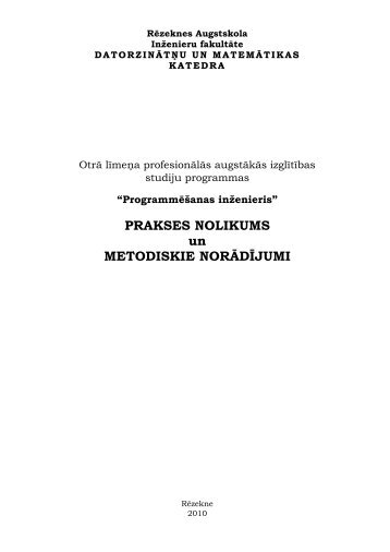 Prakses nolikums un norÄdÄ«jumi - RÄzeknes Augstskola