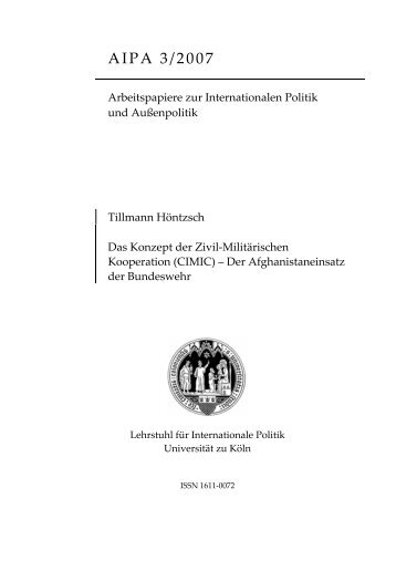 Das Konzept der Zivil-Militärischen Kooperation (CIMIC)