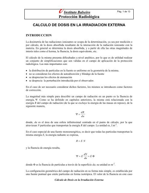 CÃ¡lculo Dosis IrradiaciÃ³n Externa - Instituto Balseiro