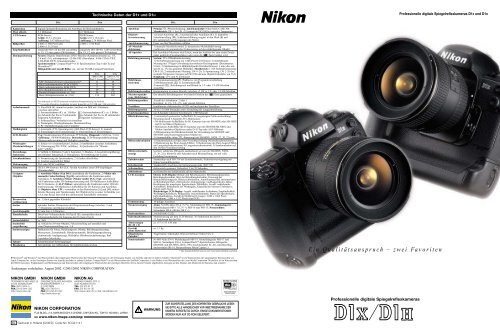 Ein QualitÃ¤tsanspruch â zwei Favoriten - Nikon Service-Manuals