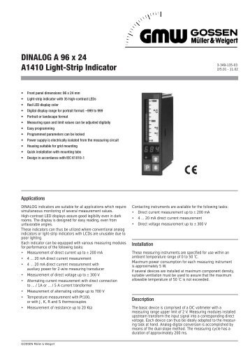 DINALOG A 96 x 24 A1410 Light-Strip Indicator