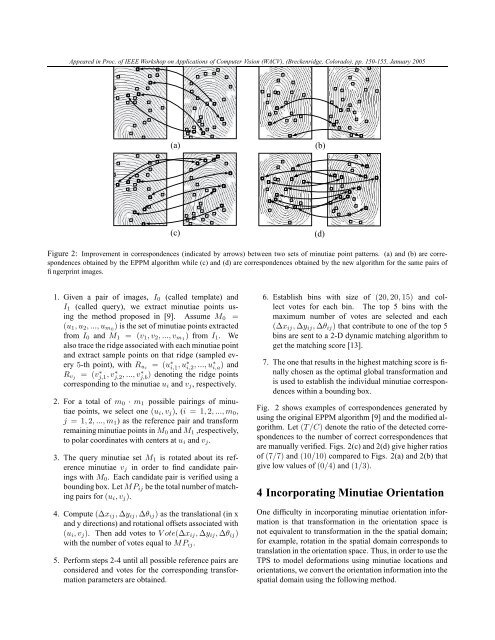 Fingerprint Deformation Models Using Minutiae Locations and ...