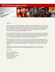 Alumni Choir Information - Concordia University Ann Arbor