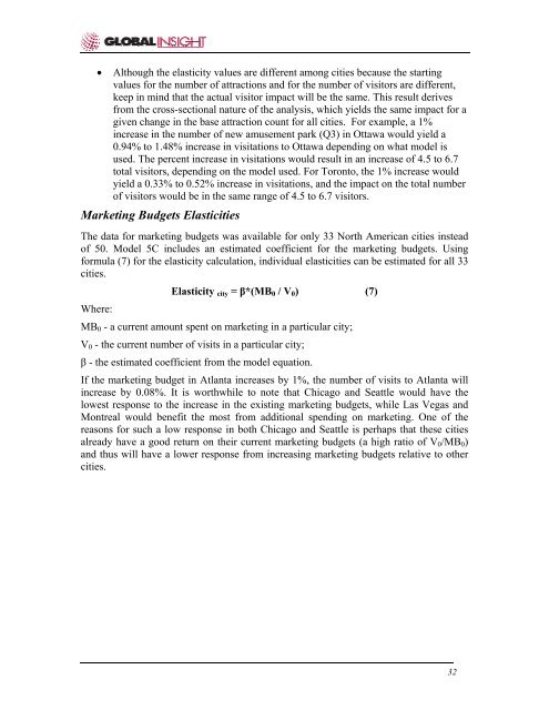 Factors Influencing Visitor's Choices of Urban Destinations in North ...